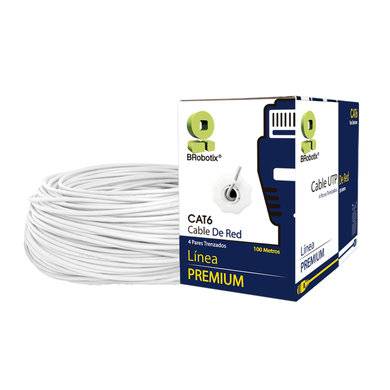 Bobina UTP - CAT6, 100 m, Interior, Blanco, CCA, en Caja Protectora, c/Tubo Despachador, Metreada, Ideal p/ RED / CCTV, BROBOTIX 6006788 Bobina UTP - CAT6, 100 m, Interior, Blanco, CCA, en Caja Protectora, c/Tubo Despachador, Metreada, Ideal p/ RED / CCTV, BROBOTIX 6006788